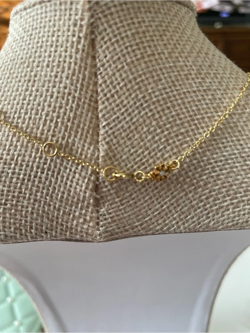 Tory Burch Gold Logo Medallion Necklace 16” to 18”